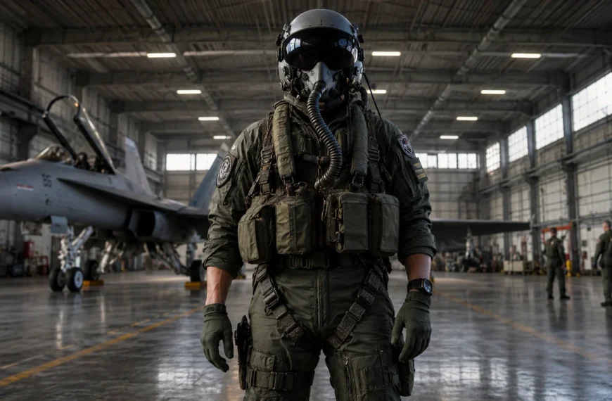 Como é o traje de um piloto de caça?