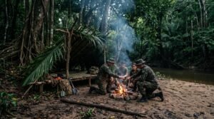 Leia mais sobre o artigo Guia básico de sobrevivência na mata: técnicas militares para abrigo, alimentação e resgate